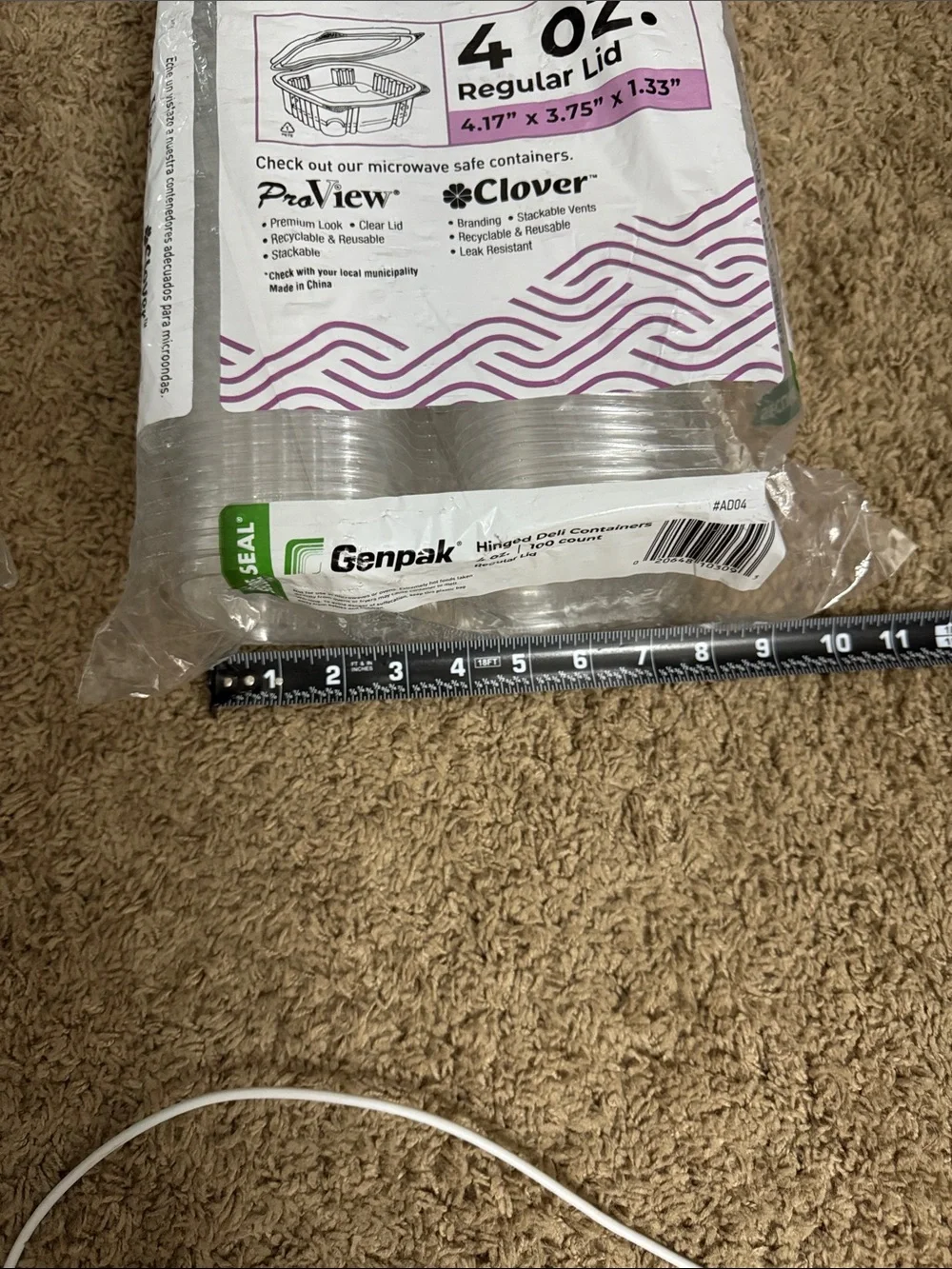 Genpak Hinged Deli Containers 4 Oz 100 Count Clear PET Food Storage NWT